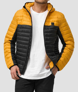 <b>Mens</b> <b>Hooded</b> Quilted Winter <b>Jacket</b> Warm <b>Padded</b> Puffer Coat Insulated Breathable Nylon Outerwear Water Resistant Windproof Full - Product Image 3