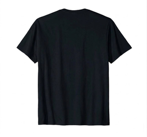 T-shirt décontracté pour homme, col rond, manches courtes, coupe classique, couleur unie noire, tissu jersey 100% coton - Product Image 3