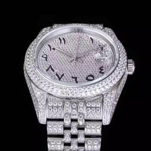 Montre de luxe pour homme de haute qualité avec boîtier en acier inoxydable, mouvement à quartz, cadran en cristal saphir, 46 mm, avec fermoir déployant - Product Image 5