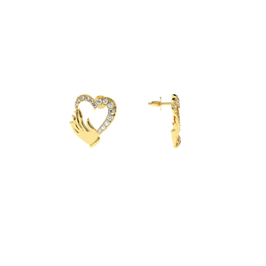 AJRETAIL แหวนทองคำ 14K สำหรับผู้หญิง ดีไซน์รูปหัวใจจับมือสุดโรแมนติก - เครื่องประดับสำหรับงานหมั้นและงานแต่งงาน - Product Image 5