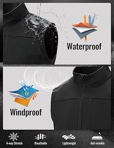Chaleco de Golf para Hombre con Dobladillo Ajustable, Cinturón con Cordón, Softshell, Calentador Corporal, Ajuste Flexible, Rendimiento Atlético, Prenda Deportiva Exterior - Product Image 6