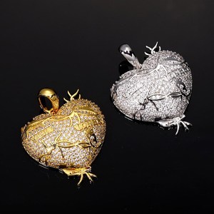 Pendentif Cœur Iced Out en Argent 925 avec Collier Moissanite Fil Barbelé Style Hip Hop - Product Image 3