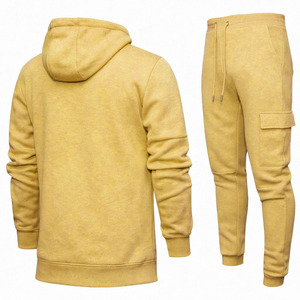 Conjunto Deportivo de Algodón para Hombre, Invierno, Color Sólido, Personalizado, Estilo Jogger, Corte Regular, Transpirable, Cortavientos, con Capucha, Largo Completo - Product Image 3
