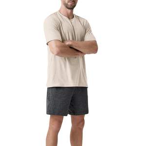 Camiseta Personalizada para Hombre, Cuello Redondo, Manga Corta, Algodón Beige Arena, Casual, Transpirable, Suave, Ligera, para Uso Diario de Verano - Product Image 2