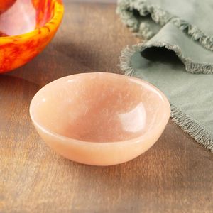 Bol décoratif en résine polie fait main, motif pierre rose, design minimaliste, plat de service alimentaire, idéal pour offrir, matériau non revêtu - Product Image 1