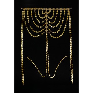 เครื่องประดับผมแบบดั้งเดิมของผู้หญิงอาหรับดูไบ ชุบทองคำแท้ ดีไซน์เรียบง่าย พร้อมพู่ห้อย สำหรับผู้หญิงและเด็กผู้หญิง - Product Image 6