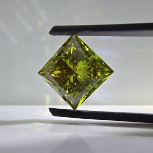 Diamante cultivado en laboratorio de corte princesa de 6 quilates, color verde intenso, certificado por IGI, VS1, diamantes sueltos para la fabricación de joyas. - Product Image 5