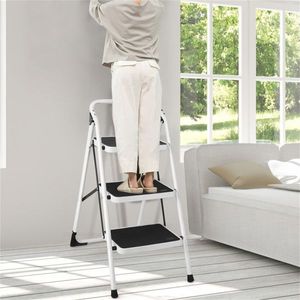 Scala Pieghevole a 3 Gradini, Capacità 150 kg, Gradini Antiscivolo, Design Leggero e Salvaspazio per Uso Domestico e Esterno - Product Image 2