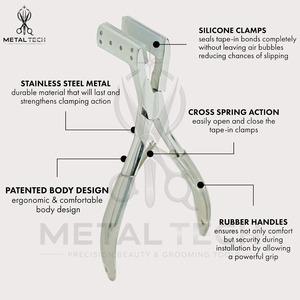Pince à presser pour extensions capillaires à bandes, design à tête perforée, mâchoires plates en silicone, outil de scellage professionnel pour salon - Product Image 3
