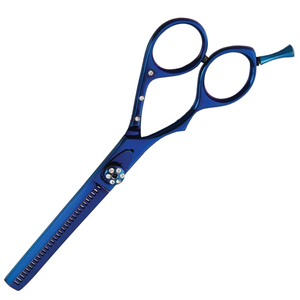 Ciseaux de Démêlage Professionnels Bleus en Acier Inoxydable de Haute Qualité pour Droitiers, Outils de Salon de Coiffure et de Barbier, Faible MOQ, Emballage Personnalisé - Product Image 6