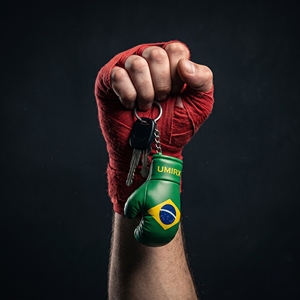 Llavero de Guante de Boxeo Miniatura con Bandera de Brasil, Guantes de Boxeo Orgullo Brasileño, Llavero de MMA, Souvenir, Colgante para Bolsa, Logotipo Personalizado - Product Image 5