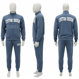 Custom Design Full <b>Zip</b> <b>Hooded</b> Tracksuit Unisex Casual Wear Loose Fit Solid Heat-Transfer Printing Breathable - Product Image 4