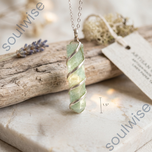 Pendentif crayon en spirale Amezonite, forme hexagonale, religieux, hindouisme, anniversaire, collier unisexe - Product Image 4