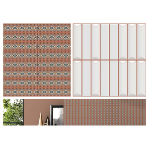 Carreaux de porcelaine émaillée sculptée de qualité professionnelle 300x300mm, revêtement mural texturé de luxe pour hall d'appartement et usage immobilier - Product Image 2