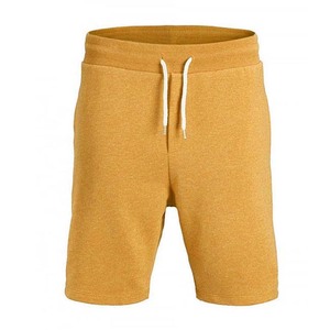 <b>Men</b> Solid Yellow Cotton <b>Bermuda</b> <b>Shorts</b> Drawstring Waist Casual Knitted Breathable Mid Rise <b>Short</b> Pants - Product Image 4