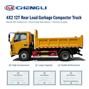 Camion benne arrière Dongfeng 4x2 avec bords rabattables 24 °   Angle d'approche pour le transport de matériaux de construction - Product Image 1