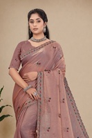 Saree Satin Fandy Desainer India untuk Wanita, Bordir Zirkon Berlian, Desain Patola, Gaya Tradisional untuk Pesta Pernikahan