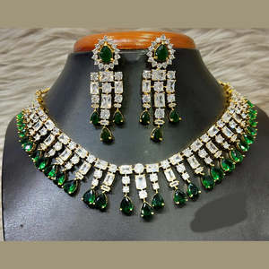 ชุดสร้อยคอเพชรอเมริกันเครื่องประดับคุณภาพดี11065529GR-Elegant ชุบทอง - Product Image 1