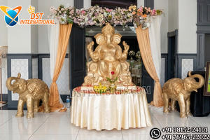 Décoration Divine Ganesha pour Fêtes de Pendaison de Crémaillère, Décoration de Scène pour Cérémonies Hindoues Traditionnelles, Décoration de Mariage Style Temple, Meilleures Ventes USA - Product Image 2