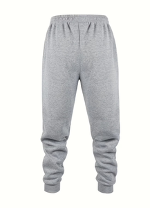 Men's Solid Color Cotton Joggers Plus Size Loose Fit Drawstring Waist Casual Sweatpants Autumn Wear Black Gray heavyweight GSM - Product Image 4