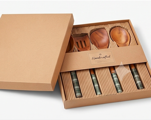 Juego de cubiertos de madera con mango pintado con diseño tartán, resistente al calor, tallado a mano, perfecto para utensilios de cocina y uso en campamentos. - Product Image 3