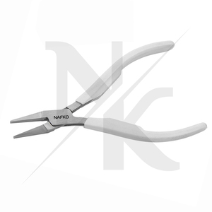 Pince à bec plat 120 mm en acier inoxydable à mâchoires lisses, avec poignée en plastique blanc à ressort, pour la précision, le gainage de fils, la fabrication de bijoux et les outils OEM pour circlips - Product Image 6