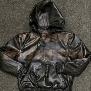 Men's Genuine Leather Hoodie <b>Jacket</b> Hooded Casual <b>Jacket</b> Premium Streetwear Outerwear OEM Manufacturer Wholesale Factory - Product Image 4
