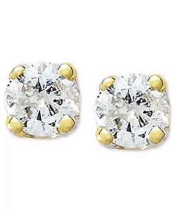 Orecchini a perno con accento di diamanti a taglio rotondo in oro 10k | Machy's - Product Image 1