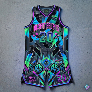 Ensemble complet d'uniformes de basket-ball unisexes avec maillot et short respirants pour l'été, 100% polyester - Product Image 6