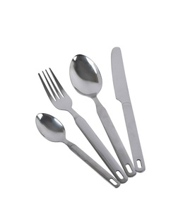 Juego de Cubiertos de Viaje de Acero Inoxidable de 4 Piezas, Tenedor, Cuchara y Cuchillo Pulidos, Cubiertos Portátiles para Acampar - Product Image 1