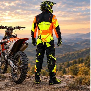 Traje de Carreras de Karting para Hombre, Negro, Naranja Neón, Amarillo, Impresión por Sublimación, Impermeable, de Secado Rápido, Manga Larga, Poliéster/Nailon - Product Image 3