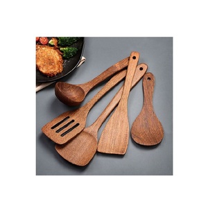 Juego de Espátulas Duraderas de Madera de Olivo, Utensilios de Cocina Naturales para Cocinar, Freír, Hornear, Mezclar y Servir - Product Image 5