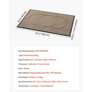 Tappeto Moderno e Elegante 47 X 32 Pollici con Base in TPE, Tappetino Commerciale Resistente per Interni ed Esterni, Tappeto per Ingresso Facile da Lavare - Product Image 3