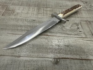 Couteau d'extérieur artisanal à lame en acier D2, manche en corne de cerf avec étui en cuir, couteau personnalisé - Product Image 2
