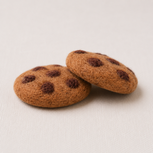 Handmade <b>Wool</b> Felt Chocolate Chip Cookie Pretend Play Soft Toy for 3-6 Year Olds-Unisex Educational Gift - Product Image 2