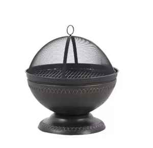 Brasero de Leña para Exteriores con Parrilla para Asar, Pantalla Antichispas, Calentador de Acero para Patio y Jardín, Brasero para Acampar en el Patio Trasero - Product Image 2