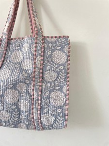 Bolso Tote de Algodón Acolchado con Estampado Floral, Estilo Bohemio, Casual, para Compras, para Mujer - Product Image 3