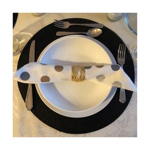 Modern <b>Copper</b> Wire Coiled Napkin Rings for Elegant <b>Table</b> Settings Set of Minimalist Rose Gold Metal Mesh Napkin Holders - Product Image 4