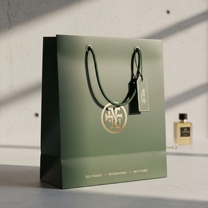 ถุงกระดาษทรงสี่เหลี่ยมสำหรับบรรจุภัณฑ์น้ำหอมแบบหรูหรา เป็นมิตรกับสิ่งแวดล้อม ย่อยสลายได้ รีไซเคิลได้  พร้อมเคลือบลามิเนต พิมพ์โลโก้ได้ตามต้องการ ระดับพรีเมียม - Product Image 5