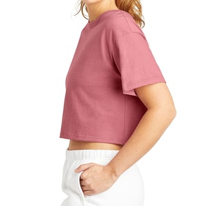 High Quality Women's Casual Cotton/Bamboo <b>Crop</b> <b>Top</b> T-Shirt Summer Fitness Short Sleeve Quick Dry Breathable Custom Colors & Logo - Product Image 2