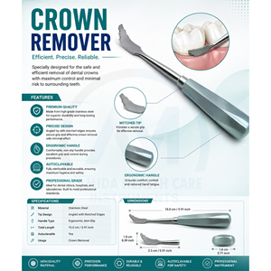 Separador de Coronas Dentales Manual de Acero Inoxidable, Agarre Ergonómico, Instrumento Quirúrgico con Certificación CE - Product Image 6