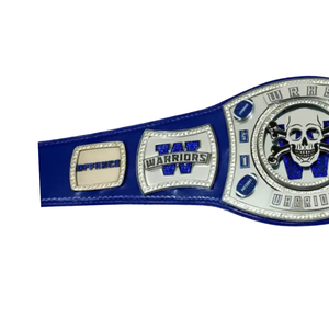 Cinturón de Campeonato Personalizable con Calavera de Guerrero, Cinturón de Lucha Azul Premium, Edición de Coleccionista - Product Image 4