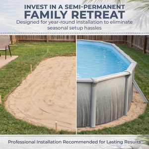 Piscina Elevada Ovalada de 15x30 pies, 52 Pulgadas de Profundidad, con Paredes de Acero Rígido, Asientos Superiores de 7 Pulgadas, Postes Verticales de 6 Pulgadas, Skimmer y Revestimiento de Vinilo - Product Image 6