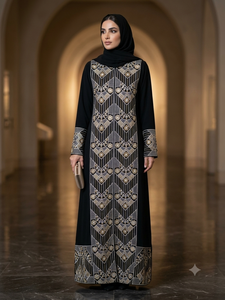 Tela de encaje bordada con patrón floral para uso textil en el hogar, ropa étnica femenina, chaqueta, lehenga, sherwani, abaya - Product Image 2