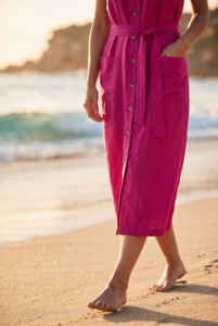 Robe longue fluide décontractée pour femme, sans manches, col en V, taille naturelle, style bohème, éco-responsable, idéale pour l'été, la plage et les vacances - Product Image 3
