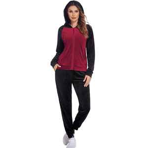 Chándales de Invierno de Terciopelo con Capucha para Mujer, Material Ligero y Transpirable de Alta Calidad, Talla Regular, Personalización OEM - Product Image 4
