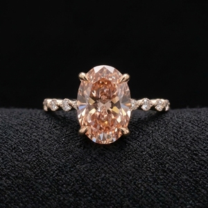 Luxury 6ct Fancy Color Oval Diamond <b>Ring</b> 14k Rose <b>Gold</b> Multi Shape Marquise Engagement Wedding IGI Certified Prong <b>Set</b> Fine - Product Image 6