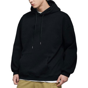 Sweat à capuche en coton épais pour homme, sans cordon, coupe oversize, en molleton bouclette, uni, décontracté avec poche 2026 - Product Image 6