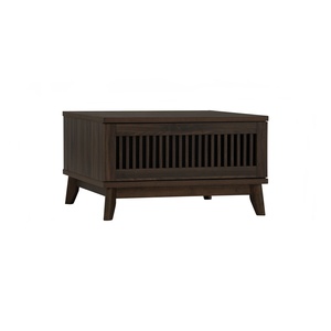 Mid Century Modern Square Coffee <b>Table</b> Dark <b>Walnut</b> Wood Center <b>Table</b> with Front Storage Drawer Retro Living Room Furniture - Product Image 1