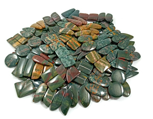 Radha Arts - Juego de Collar y Pendientes de Piedras Preciosas de Heliotropio Natural de Alta Calidad, Formas Mixtas, Rojo y Verde, Piedras Preciosas Sueltas con Propiedades Curativas - Product Image 2